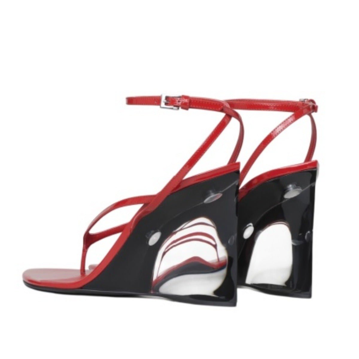 Wedge Sandals Women's Transparent Heel Strappy Slingback Shoes - Styeenigma