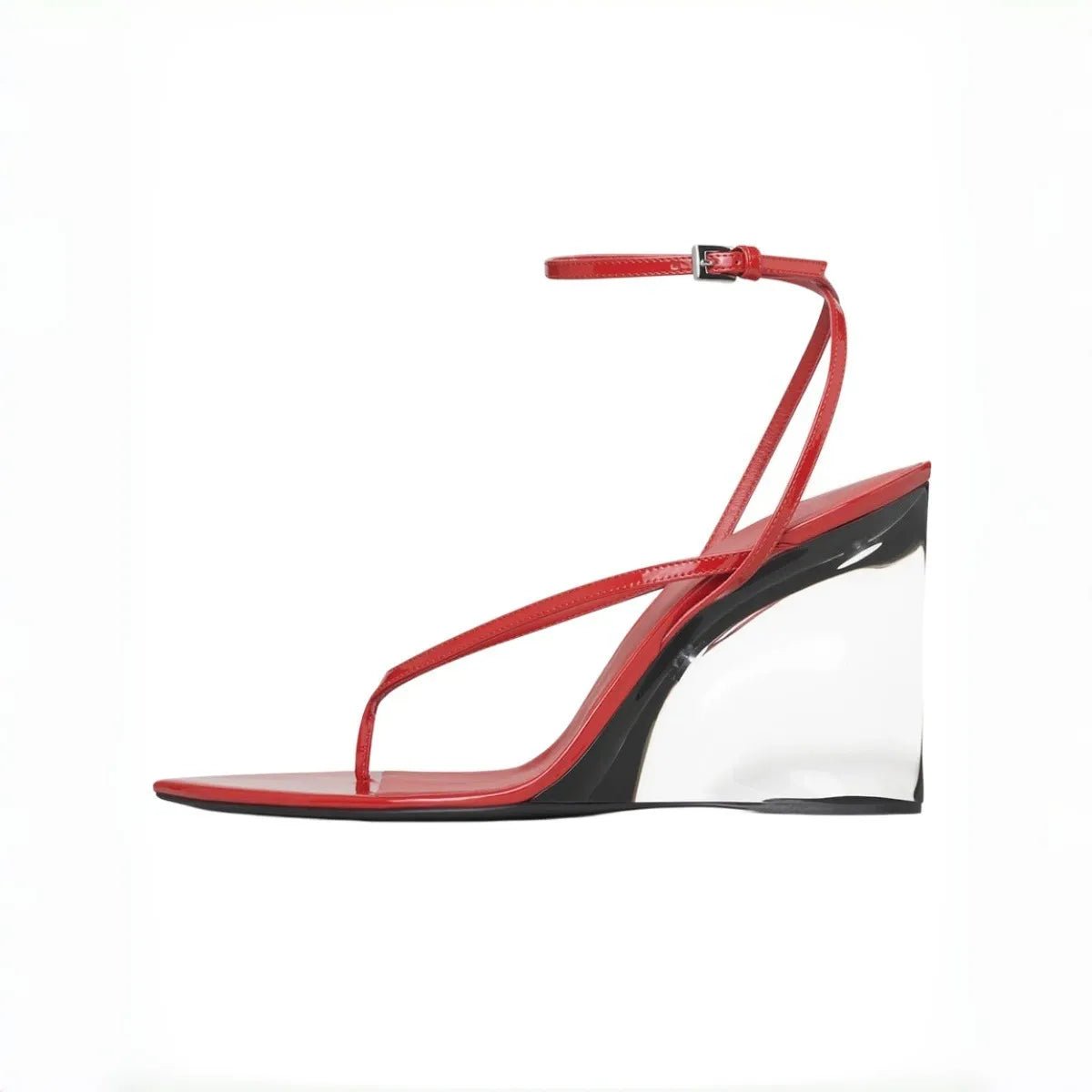 Wedge Sandals Women's Transparent Heel Strappy Slingback Shoes - Styeenigma