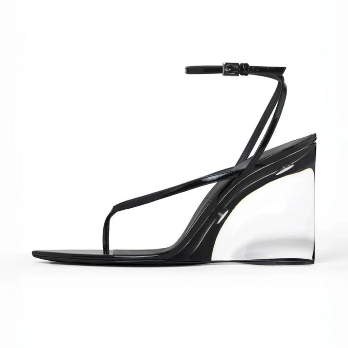 Wedge Sandals Women's Transparent Heel Strappy Slingback Shoes - Styeenigma