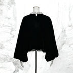 Vintage Round-Neck Beaded Loose Blouse – Black & Coffee