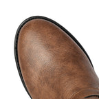Vintage Slouchy Riding Boots for Women | Flat Heel Buckle Boots