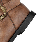 Vintage Slouchy Riding Boots for Women | Flat Heel Buckle Boots