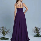 Halter Neck Chiffon Wedding Guest Dress | Sleeveless Elegant