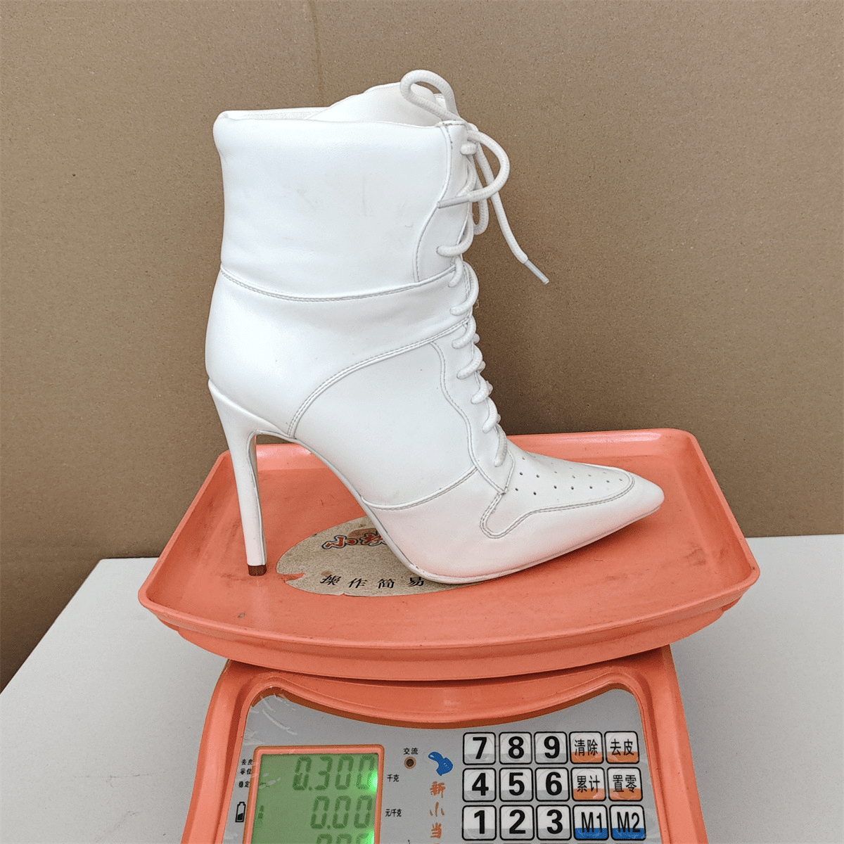 White Lace Up Stiletto Heel Boots - Pointed Toe Punk Ankle Boots for Women - Styeenigma