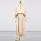 Women Maxi Dress | Puff Sleeve Flowy Gown for Beach Weddings & Vacation