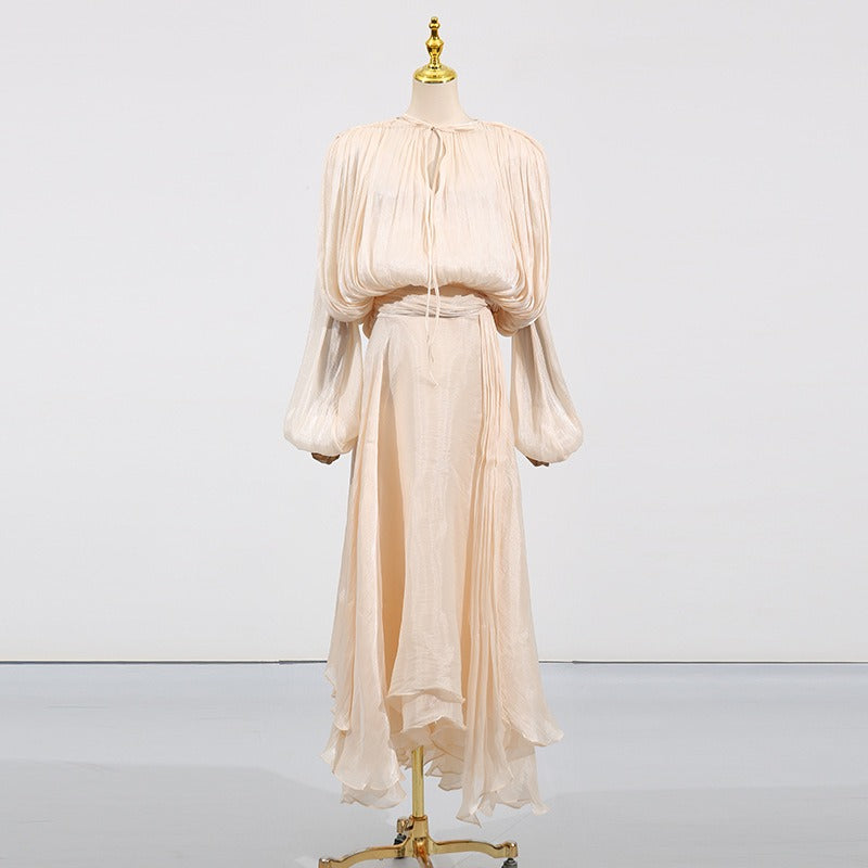 Women Maxi Dress | Puff Sleeve Flowy Gown for Beach Weddings & Vacation