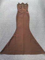 Off-Shoulder Rhinestone Mermaid Gown – Sexy Formal Evening Maxi Dress
