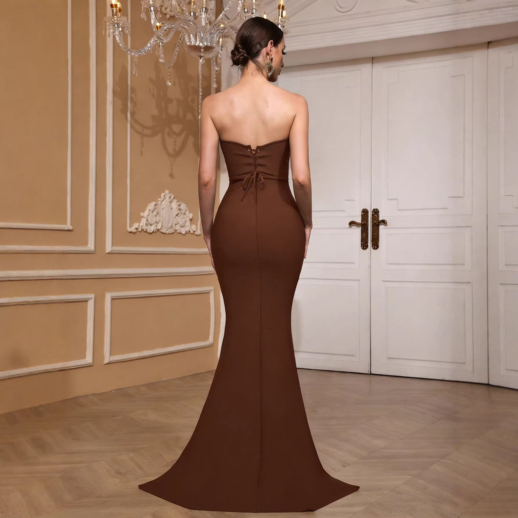 Off-Shoulder Rhinestone Mermaid Gown – Sexy Formal Evening Maxi Dress