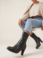 Women's Ankle Boots Stiletto High Heel Faux Leather Dress Boots - Styeenigma