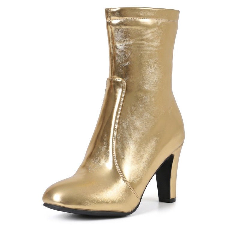 Women's Ankle Boots Stiletto High Heel Faux Leather Dress Boots - Styeenigma