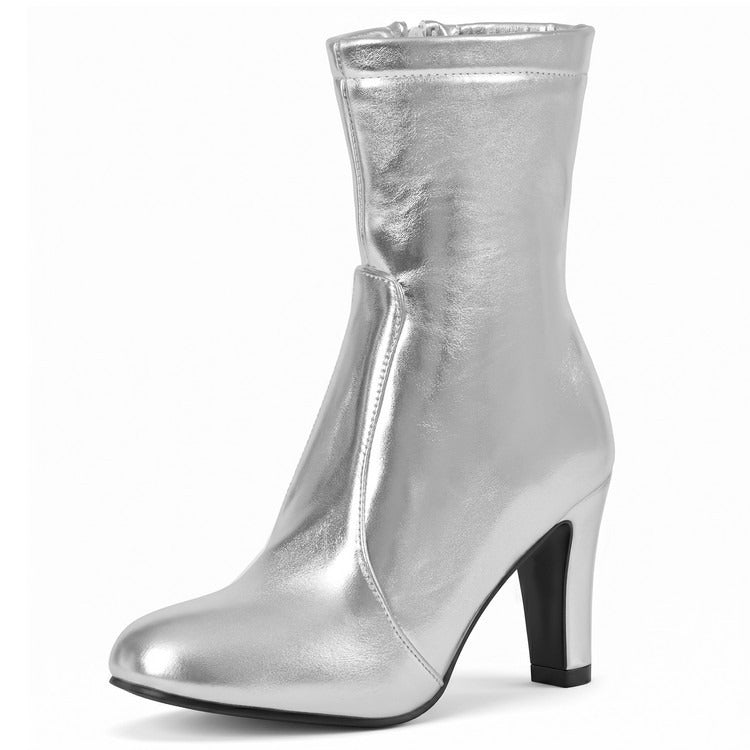 Women's Ankle Boots Stiletto High Heel Faux Leather Dress Boots - Styeenigma