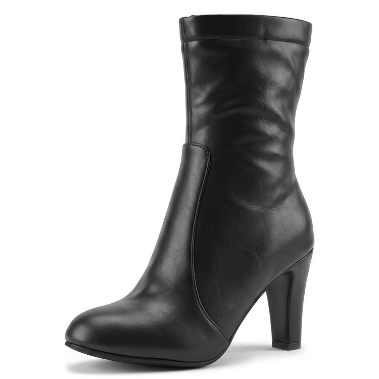 Women's Ankle Boots Stiletto High Heel Faux Leather Dress Boots - Styeenigma
