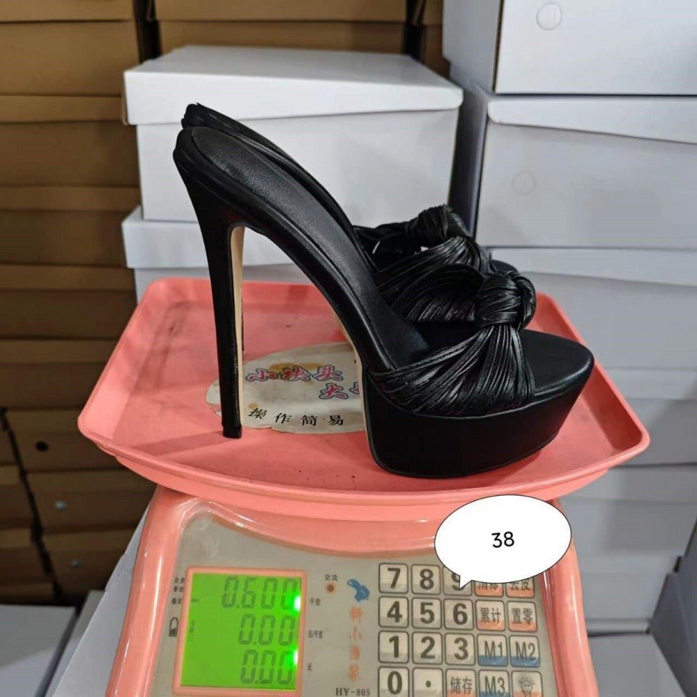 Women's Black Platform Stiletto Heels - Ultra High Heel Nightclub Party Pumps - Styeenigma