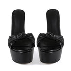 Women's Black Platform Stiletto Heels - Ultra High Heel Nightclub Party Pumps - Styeenigma