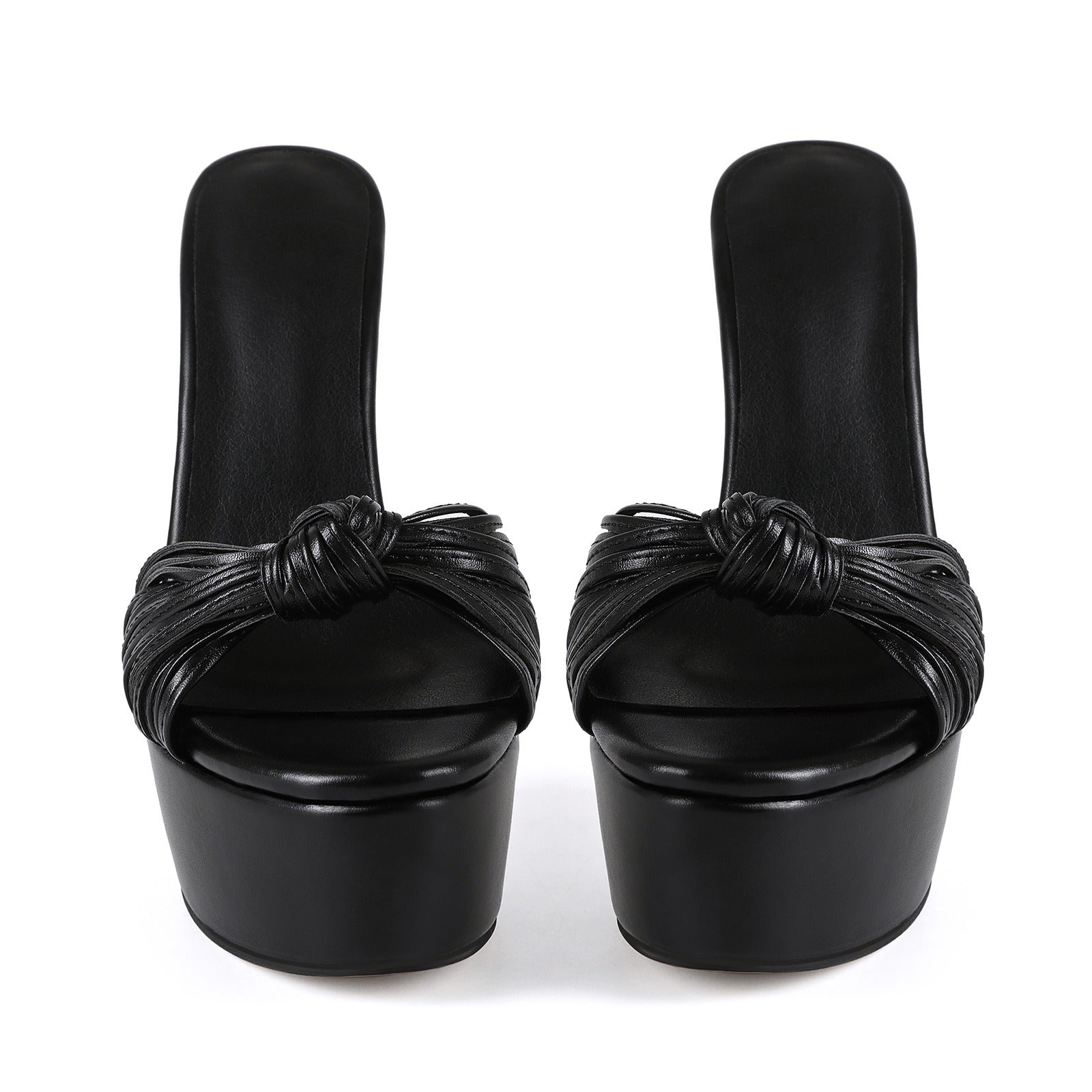 Women's Black Platform Stiletto Heels - Ultra High Heel Nightclub Party Pumps - Styeenigma
