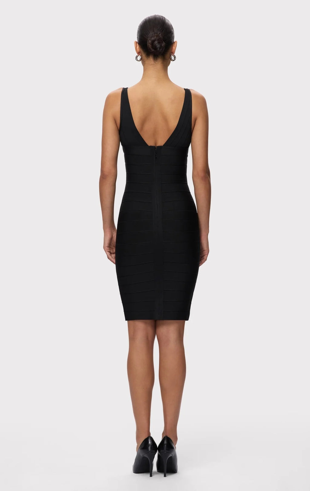V-Neck Sleeveless Bandage Bodycon Dress | Women's Stretch Cocktail Party Midi Dress