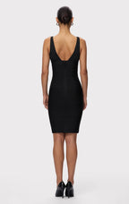 V-Neck Sleeveless Bandage Bodycon Dress | Women's Stretch Cocktail Party Midi Dress
