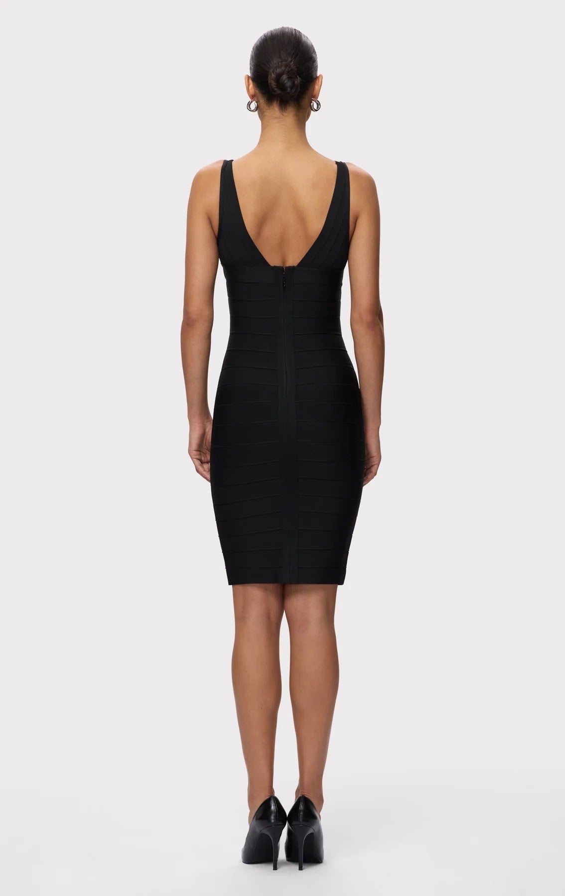 V-Neck Sleeveless Bandage Bodycon Dress | Women's Stretch Cocktail Party Midi Dress