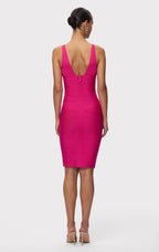 V-Neck Sleeveless Bandage Bodycon Dress | Women's Stretch Cocktail Party Midi Dress