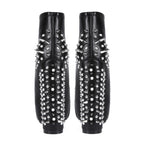 Women's Punk Studded Platform Boots - Gothic Lace Up Ankle Boots with Spikes | Heavy Metal High Heel Shoes - Styeenigma
