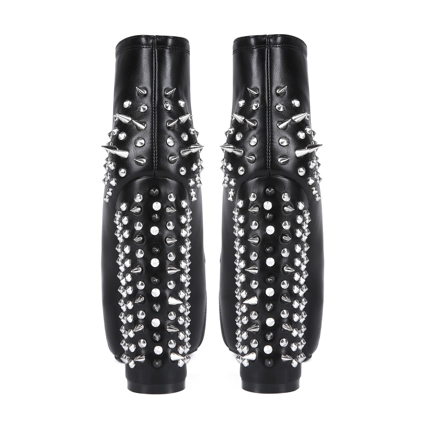 Women's Punk Studded Platform Boots - Gothic Lace Up Ankle Boots with Spikes | Heavy Metal High Heel Shoes - Styeenigma