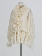 Women’s Ruffle Lace-Up Mini Dress | Long Sleeve Tiered Ruffle Hem Dress