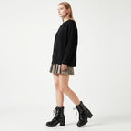 Women's Sequin Martin Boots Lace-Up Chunky Heel Ankle Boots for Stage Show Catwalk - Styeenigma