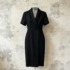 Women’s V-Neck Belted Shirt Dress | Short Sleeve Midi Pencil Dress