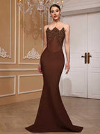 Off-Shoulder Rhinestone Mermaid Gown – Sexy Formal Evening Maxi Dress