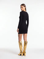 Women Metallic Button Knee High Boots Chunky Heel Faux Leather Boots Gold/Silver - Styeenigma