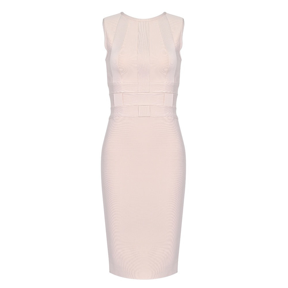 Women's Stretchy Cocktail Dress - Sleeveless Sheath Dress for Business