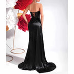 Corset Black Prom Dress | Sweetheart Split Formal Gown - Styeenigma