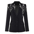 Beaded Crystal Blazer Evening Coat – Women’s Formal Cover-Up - Styeenigma