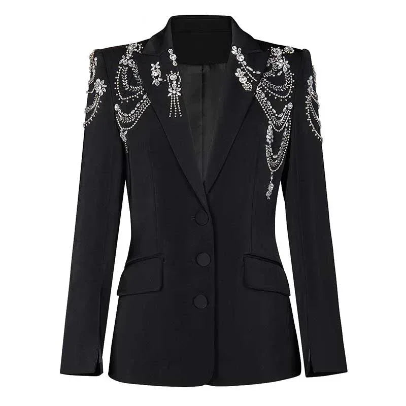 Beaded Crystal Blazer Evening Coat – Women’s Formal Cover-Up - Styeenigma