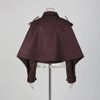 Cropped Trench Jacket Women's Belted Cape Sleeve