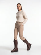 Women's Lace-Up Knee High Boots Faux Leather Chunky Sole Combat Boots - Styeenigma