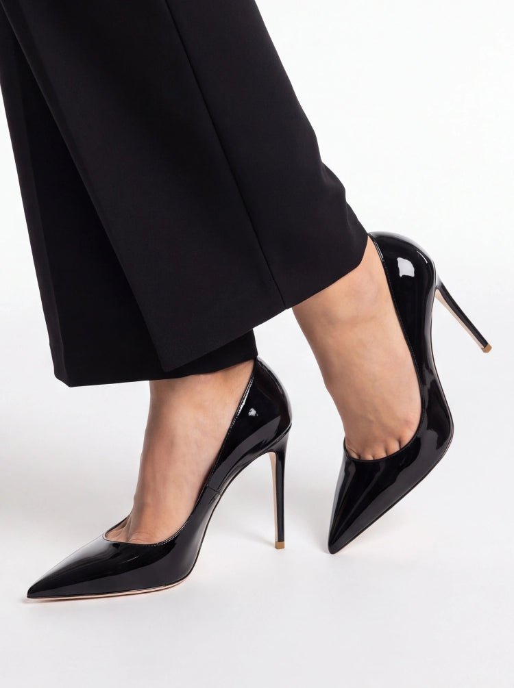 Women’s Pointed Toe High Heels – Patent Leather Wedding & Evening Shoes - Styeenigma