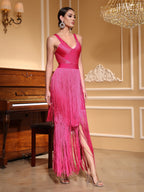 Fringe Maxi Dress – Sexy Sleeveless Body-con Gown with Cascading Tassels