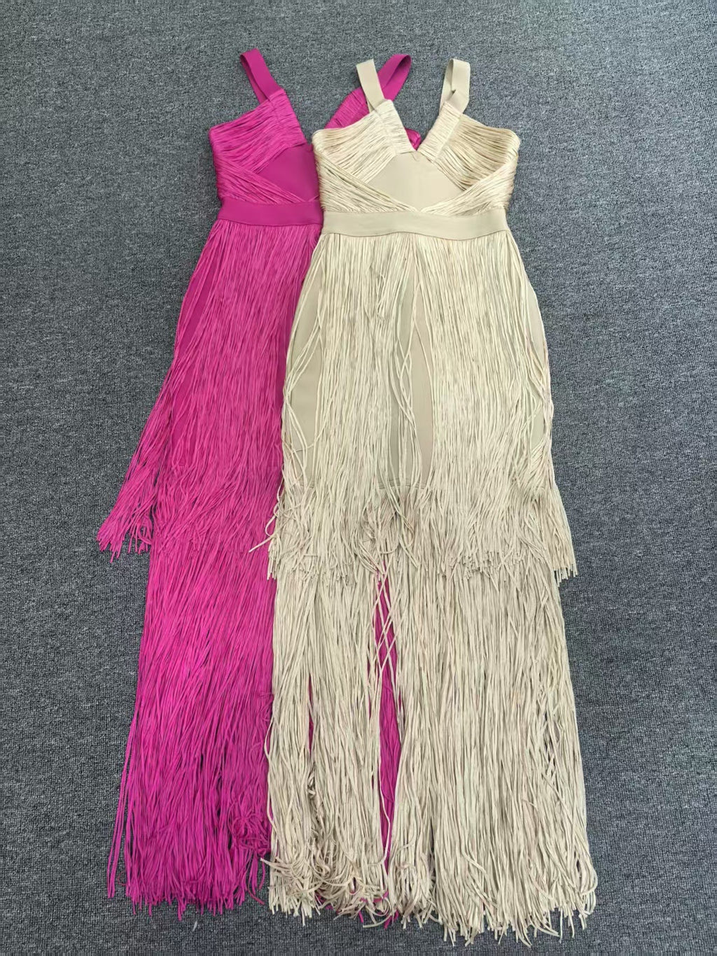 Fringe Maxi Dress – Sexy Sleeveless Body-con Gown with Cascading Tassels