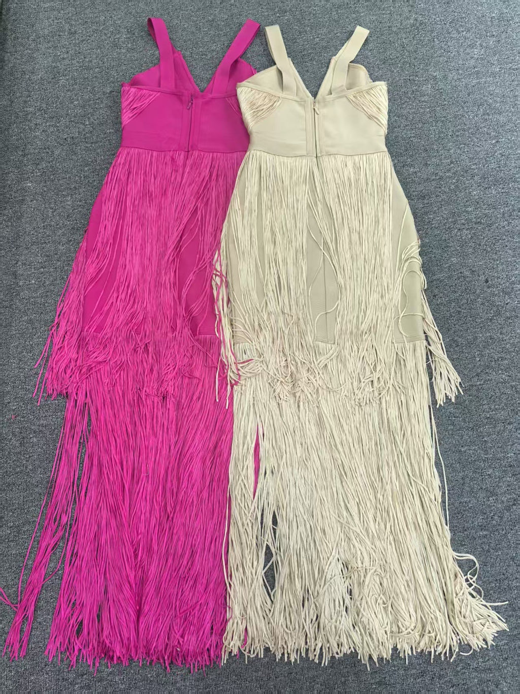 Fringe Maxi Dress – Sexy Sleeveless Body-con Gown with Cascading Tassels
