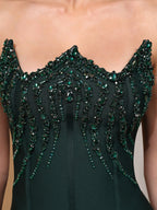 Off-Shoulder Rhinestone Mermaid Gown – Elegant Formal Evening Party Maxi Dress