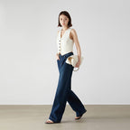 Dark Blue High-Waisted Wide-Leg Jeans – Tall & Regular Length Denim for Women