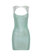 Mint Green Glitter Sequin Mini Dress – Bodycon Evening Party Gow