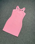 Pink Halter Bodycon Mini Dress – Perfect for Party & Date Nights