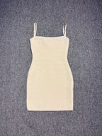 Ruched Spaghetti Strap Bodycon Mini Dress – Available in Pink, Yellow, Blue & Purple