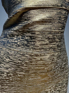 Gold Metallic Bodycon Dress – Square Neck Spaghetti Strap Mini Dress
