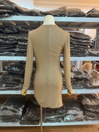 Rhinestone Body-con Short Dress – Long Sleeve Mini with Ruched Detail