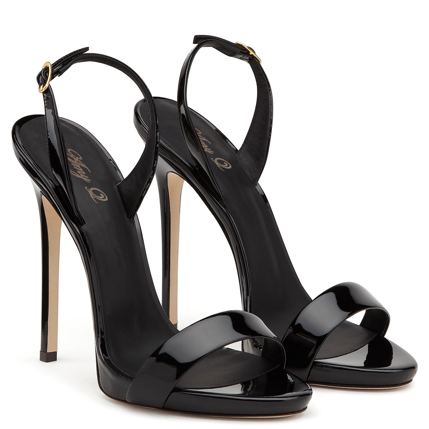 Women's Patent Leather Slingback Sandals Stiletto Heel Open Toe Party Shoes