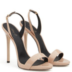 Women's Patent Leather Slingback Sandals Stiletto Heel Open Toe Party Shoes