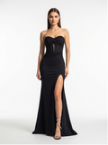 high slit evening dress
